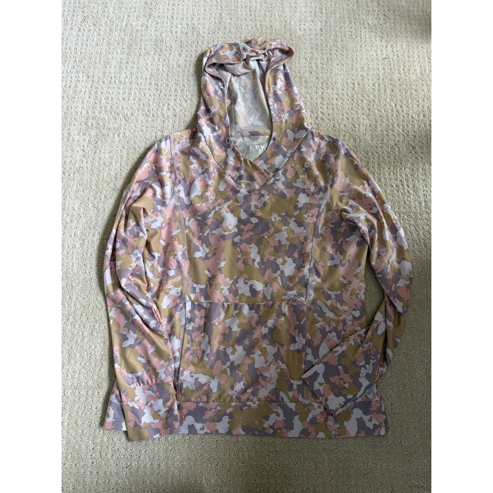 Gerry Womens Camo Performance Hoodie Pink Tan Camouflage Pullover Medium